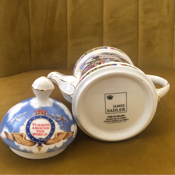 Vintage James Sadler Teapot - Golden Age of Travel - Flights Around The World - Picture 8 of 9